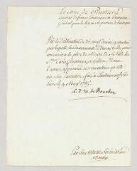 2 vues  - MS CC 0227 - Penthièvre, Louis-Jean-Marie de Bourbon, duc de. Lettre signée.- Châteauneuf-sur-Loire, 9 mai 1785 (ouvre la visionneuse)