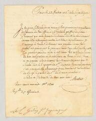 4 vues  - MS CC 0228 - Brolliet. Lettre [autographe ?] signée au citoyen Gelay, 7e juge de paix à Limoges.- Paris, 12 mars 1794 (ouvre la visionneuse)