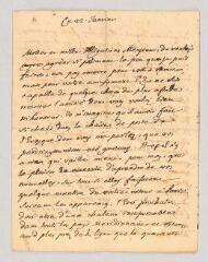 4 vues  - MS CC 0235 - Dubos, abbé Jean-Baptiste. Lettre autographe au comte de Brancas-Rochefort.- [Paris], 22 janvier 1739 (ouvre la visionneuse)