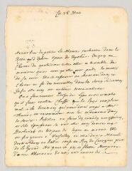 2 vues MS CC 0237 - Dubos, abbé Jean-Baptiste. Lettre autographe au comte de Brancas-Rochefort.- [Paris], 26 mars 1740