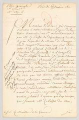 4 vues  - MS CC 0248 - Fouché, Joseph. Lettre signée au duc de Feltre, ministre de la Guerre [Henri Clarke].- Paris, 6 janvier 1810 (ouvre la visionneuse)