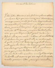 4 vues  - MS CC 0252 - Denis, Marie-Louise Mignot, Mme. Lettre autographe signée à Lekain, \'Comedien du Roy à la Comedie françoise à Paris\'.- Genève, 7 août [1756] (ouvre la visionneuse)