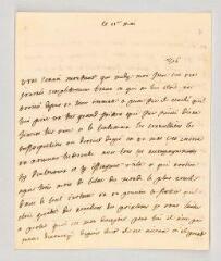 4 vues  - MS CC 0261 - Rochefort, Marie-Thérèse de Brancas de Forcalquier, comtesse de. Lettre autographe à Louis-Jules Mancini Mazarini, duc de Nivernais.- [s.l.], 11 mai [circa 1748-1760] (ouvre la visionneuse)