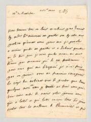 4 vues MS CC 0264 - Rochefort, Marie-Thérèse de Brancas de Forcalquier, comtesse de. Lettre autographe à Louis-Jules Mancini Mazarini, duc de Nivernais.- [Paris], 1 mars [circa 1748-1760]