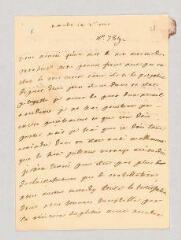 4 vues MS CC 0269 - Rochefort, Marie-Thérèse de Brancas de Forcalquier, comtesse de. Lettre autographe à Louis-Jules Mancini Mazarini, duc de Nivernais.- [Meudon], 2 [avril ou août, circa 1748-1760]