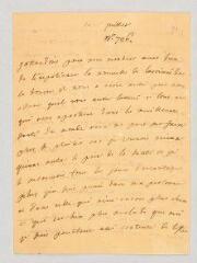 4 vues MS CC 0272 - Rochefort, Marie-Thérèse de Brancas de Forcalquier, comtesse de. Lettre autographe à Louis-Jules Mancini Mazarini, duc de Nivernais.- [s.l.], 11 juillet [circa 1748-1760]