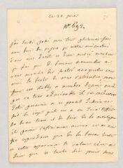 4 vues  - MS CC 0275 - Rochefort, Marie-Thérèse de Brancas de Forcalquier, comtesse de. Lettre autographe à Louis-Jules Mancini Mazarini, duc de Nivernais.- [Paris], 20 juin [circa 1748-1760] (ouvre la visionneuse)