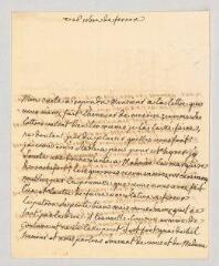4 vues  - MS CC 0290 - Rochefort d\'Ally Jacques de. Lettre autographe signée à Marie-Louise Mignot, Mme Denis.- Ferney, 26 décembre [1770] (ouvre la visionneuse)