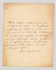 4 vues  - MS CC 0296 - Éprémesnil, Jean-Jacques Duval d’. Lettre autographe à Antoine-François Quétant.- Paris, 15 novembre 1781. (ouvre la visionneuse)