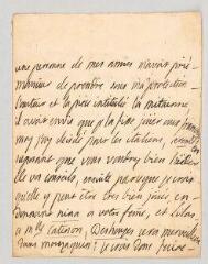 4 vues MS CC 0301 - Mauconseil, Claire Rioult de Douilly, marquise de. Lettre autographe signée à Charles-Simon Favart.- [s. l., circa 1757].