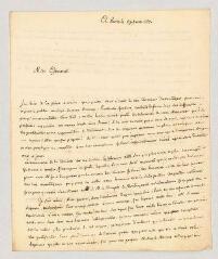 4 vues  - MS CC 0303 - Flavigny de Renansart, Louis-Agathon comte de. Lettre autographe signée à un Général.- Paris, 29 janvier 1772. (ouvre la visionneuse)