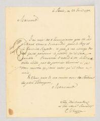 4 vues  - MS CC 0306 - Schütze, Gottfried. Lettre autographe signée à Pierre Fulcrand de Rosset.- Paris, 24 juin 1774. (ouvre la visionneuse)