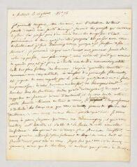 4 vues  - MS CC 0321 - Cabanis, Pierre-Jean-Georges. Lettre autographe signée à Jean-Antoine Roucher.- Auteuil, 15 novembre [1781]. (ouvre la visionneuse)