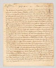 4 vues  - MS CC 0330 - Lekain, Henri-Louis Caïn, dit. Lettre autographe signée à son fils Bernardin Lekain.- Paris, 16 mai 1769. (ouvre la visionneuse)