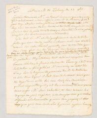 3 vues  - MS CC 0337 - Denis, Marie-Louise Mignot, Madame. Lettre manuscrite à Pierre Fijan de Talmay.- [s. l.], 23 octobre. (ouvre la visionneuse)
