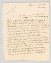 4 vues  - MS CC 0345 - Talmay, Pierre Fijan de. Lettre autographe signée à François, dit Duvivier.- Dijon, 6 janvier 1781. (ouvre la visionneuse)