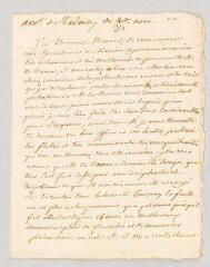 4 vues  - MS CC 0350 - Denis, Marie-Louise Mignot, Madame. Lettre autographe à Pierre Fijan de Talmay.- [s. l.], 31 août. (ouvre la visionneuse)