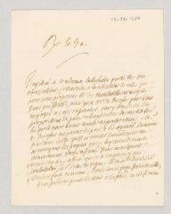 4 vues MS CC 0353 - Talmay, Pierre Fijan de. Lettre autographe signée à à Marie-Louise Mignot Madame Denis.- [s. l.], 29 septembre 1780.
