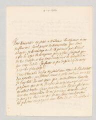 4 vues MS CC 0354 - Talmay, Pierre Fijan de. Lettre autographe signée à Marie-Louise Mignot Madame Denis.- [s. l.], 4 septembre 1780.