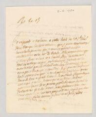 4 vues  - MS CC 0356 - Talmay, Pierre Fijan de. Lettre autographe signée à Marie-Louise Mignot Madame Denis.- [s. l.], 8-9 octobre 1780. (ouvre la visionneuse)