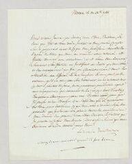 4 vues  - MS CC 0362 - Bouillon, Godefroy-Charles-Henri, duc de. Lettre manuscrite signée à François, dit Duvivier.- Navarre, 31 décembre 1786. (ouvre la visionneuse)
