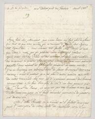 2 vues  - MS CA 0004 - Voltaire. Lettre signée à Charles Bordes.- Genève, avril 1756 (ouvre la visionneuse)