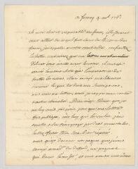 4 vues  - MS CA 0008 - Voltaire. Lettre autographe signée à Charles-Jean-François Hénault.- Ferney, 4 novembre 1761 (ouvre la visionneuse)