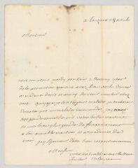 4 vues  - MS CA 0014 - Voltaire. Lettre autographe signée à Horace Vasserot de Vincy.- Lausanne, 28 avril [1758] (ouvre la visionneuse)