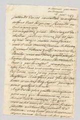 6 vues  - MS CA 0050 - Voltaire. Lettre autographe signée à Mme Denis, Marie-Louise Mignot.- Senones, 15 juin [1754] (ouvre la visionneuse)