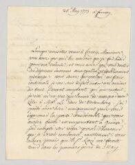 4 vues  - MS CA 0053 - Voltaire. Lettre signée à François-Louis Jeanmaire.- Ferney, 25 mai 1773 (ouvre la visionneuse)