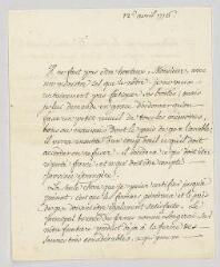 2 vues  - MS CA 0082 - Voltaire. Lettre signée à Pierre-Samuel Du Pont de Nemours.- Ferney, 12 avril 1776 (ouvre la visionneuse)
