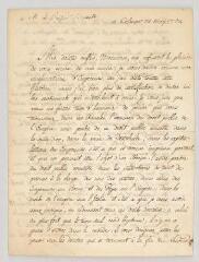4 vues  - MS CA 0090 - Voltaire. Lettre signée à Charles-Jean-François Hénault.- Colmar, 12 mai 1754 (ouvre la visionneuse)