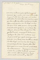 4 vues  - MS CA 0108 - Voltaire. Lettre autographe signée à Mme Anne-Madeleine-Louise-Charlotte-Auguste de La Tour du Pin de Saint-Julien.- Ferney, 29 octobre 1777 (ouvre la visionneuse)