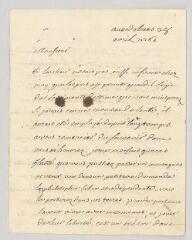 4 vues  - MS CA 0121 - Voltaire. Lettre autographe signée à François-Achard Joumard Tison, marquis d\'Argence.- Genève, 28 avril 1760 (ouvre la visionneuse)