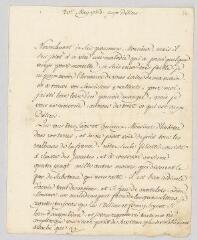 4 vues  - MS CA 0131 - Voltaire. Lettre signée à François-Achard Joumard Tison, marquis d\'Argence.- Genève, 20 mai 1762 (ouvre la visionneuse)