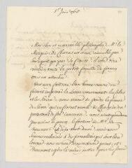 4 vues  - MS CA 0149 - Voltaire. Lettre à François-Achard Joumard Tison, marquis d\'Argence.- [sans lieu], 5 juin 1765 (ouvre la visionneuse)