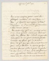 4 vues  - MS CA 0174 - Voltaire. Lettre signée à François-Achard Joumard Tison, marquis d\'Argence.- Ferney, 3 septembre 1770 (ouvre la visionneuse)