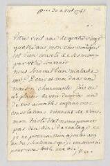 4 vues  - MS CA 0187 - Voltaire. Lettre signée à François-Achard Joumard Tison, marquis d\'Argence.- P[aris], 30 avril 1778 (ouvre la visionneuse)