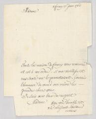4 vues  - MS CA 0193 - Voltaire. Lettre signée à la baronne de Monthoux.- Ferney, 13 janvier 1766. (ouvre la visionneuse)