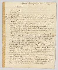 4 vues  - MS CA 0228 - Voltaire. Lettre signée à Pierre Fulcrand de Rosset.- Ferney, 22 avril 1774. (ouvre la visionneuse)