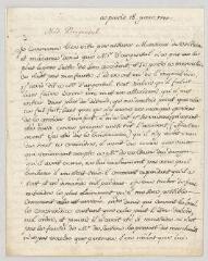 8 vues  - MS CB 0007 - Argental, Jeanne-Grâce Bosc du Bouchet, comtesse d\'. Lettre autographe à Voltaire.- Paris, 15 juin 1770 (ouvre la visionneuse)