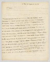 4 vues  - MS CB 0017 - Saurin, Bernard-Joseph. Lettre autographe signée à Voltaire.- Paris, 3 janvier 1768 (ouvre la visionneuse)