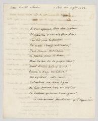 4 vues  - MS CB 0018 - Saurin, Bernard-Joseph. Lettre autographe signée à Voltaire.- Paris, 11 novembre 1762 (ouvre la visionneuse)