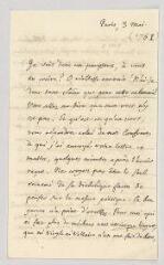 4 vues  - MS CB 0021 - Olivet, Pierre-Joseph Thoulier, abbé d\'. Lettre autographe signée à Voltaire.- Paris, 3 mai [1761] (ouvre la visionneuse)