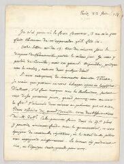 4 vues  - MS CB 0022 - Olivet, Pierre-Joseph Thoulier, abbé d\'. Lettre autographe signée à Voltaire.- Paris, 23 juin [1761] (ouvre la visionneuse)