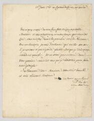 4 vues  - MS CB 0061 - Voltaire. Lettre signée à M.Bessin curé à Plainvelle.- Ferney, 13 janvier 1765. (ouvre la visionneuse)